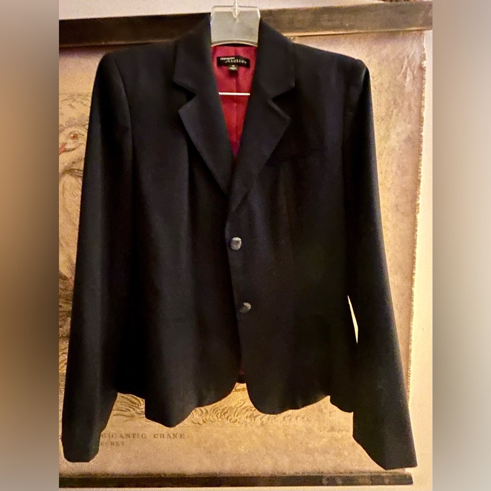 * Sharagano Atelier Black Blazer Tailored Blazer Jacket SZ 12 *